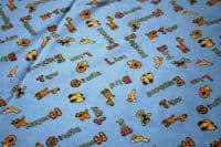 100% Cotton Flannel Fabric Material Wynciette - ANIMAL BLUE